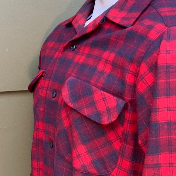 VTG Pendleton 100% Wool Board Shirt(M) Loop Collar - Picture 7 of 15